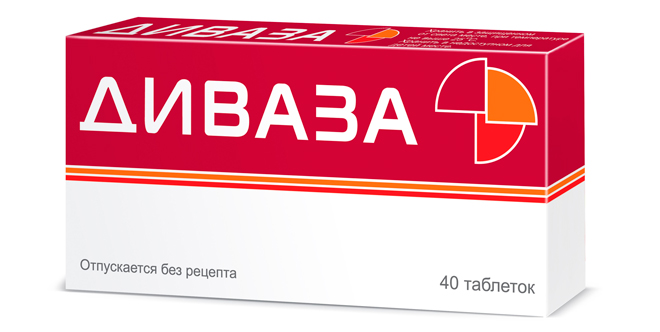 Упаковка Диваза, 40 таблеток